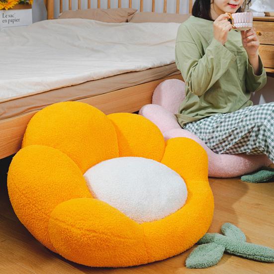 Seat Mat Detachable Extra-soft Texture Thickened Flower Shape Sitting Chair Seat Mat