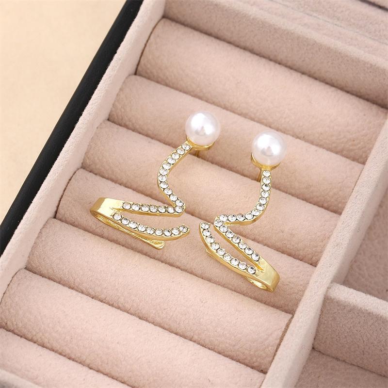 Exaggerated Irregularity Snake-shaped Full Crystal Curved Pendant Earrings for Women Temperament Jewelry Girl Friend Gift
