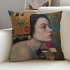 Cushion Cover Cushion Cover Pillowcase, Anti-Mite Invisible Zipper, Linen Sofa Cushion G-Gustav K-Klimt Oil Painting
