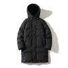 Men's Winter Hooded Mid-length Cotton-padded Jacket - Thick, Loose-fit Outerwear.