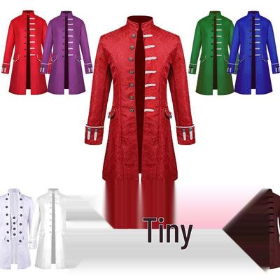 2025 Men's Solid Color Jacquard Costume Jacket - Spanish Medieval Style, Perfect for Spring and Autumn Performances