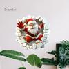 Self Adhesive Christmas Stickers for Door 3D Santa Wall Sticker, Decal, Realistic Breaking Through The Decals Home Decor Effect, Self-Adhesive Festive