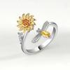 Anello Antistress Ansia Rotante Fiore per Donna Zircone Animale Ape Anello Spinner Metallico Regolabile Ragazza Festa Gioielli alla Moda