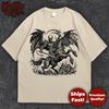 Demon Warrior T-Shirt Winged Knight Dark Fantasy Gothic Horned Demon Lord Graphic Tee