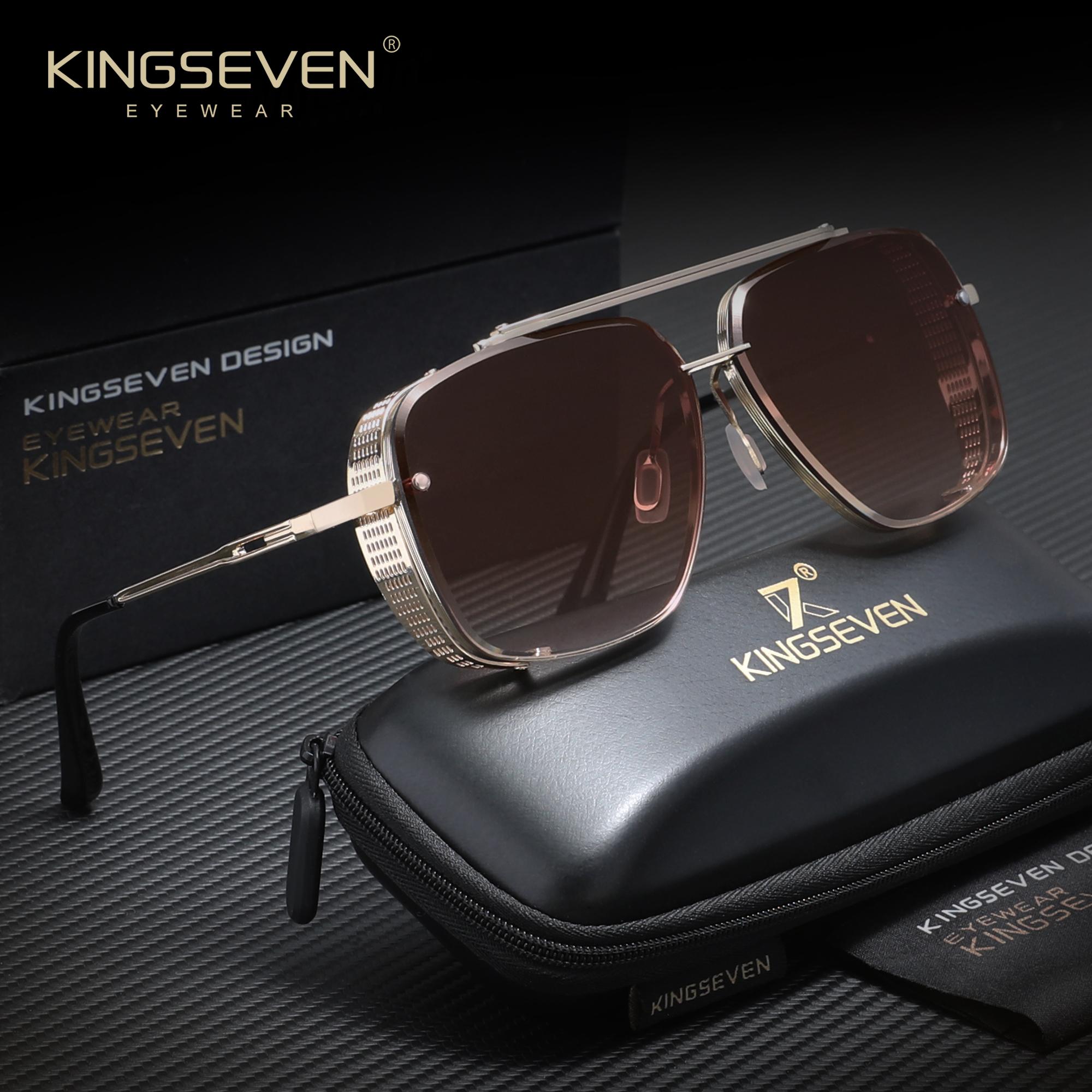 KINGSEVEN Ladies Luxury Popular Sunglasses Fashion Outdoor Driving UV400 Glasses Rectangle Frame Eyewear чёрный