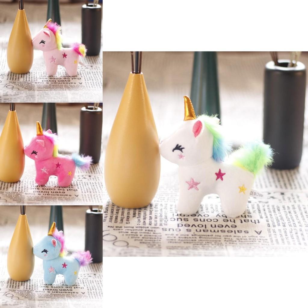 Unicorn Stuffed Animal Pendant With Pp Cotton Filling For Bag Decor