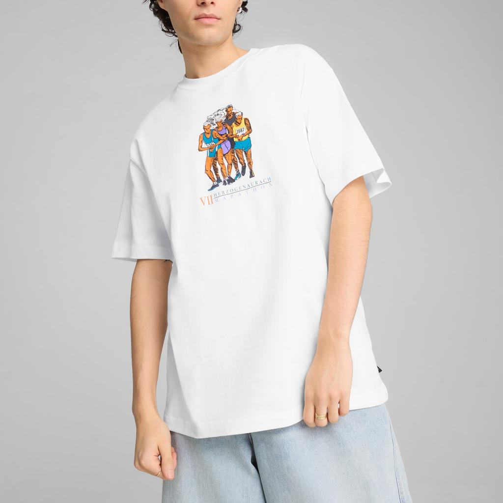 PUMA GRAPHICS MARATHON T Shirt Unisex White 629413-02