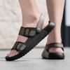 Fashion Brand Men Leather Sandals Summer Soft Sole Beach Casual Classic Dual-use Slippers Outdoor Comfort Non-Slip New Arrival Sandals