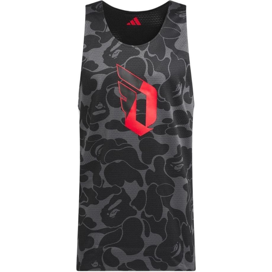 adidas x BAPE Dame 9 Reversible Basketball Jersey Asia Sizing Carbon Men s JF1154 L