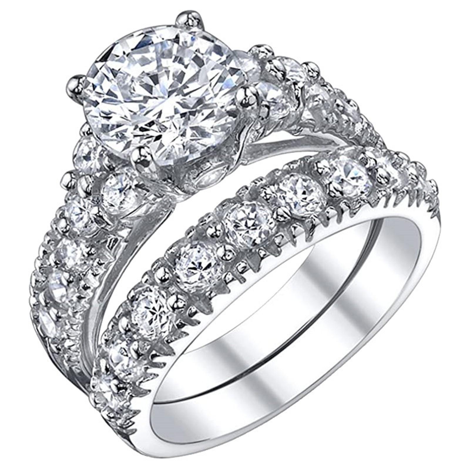 

Ladies Luxury Diamond Set Round Zircon Ring Size 6-10 8