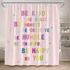 Inspirational Aphorisms Shower Curtains Colourful Text Modern Minimalist White Bath Curtain Polyester Fabric Bathroom Decor Set