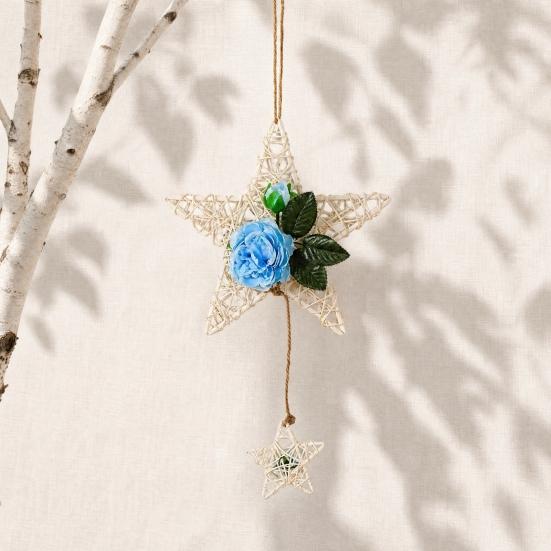 Rattan Hanging Ornaments, Five-pointed Star Shape Hangings, Handcrafted Durable Wear-resistant Home Decoration for Family Friends