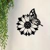 Metal Wall Art Sunflower Sculpture Vintage Rustic Courtyarden Barn Decor Weather Resistant Iron
