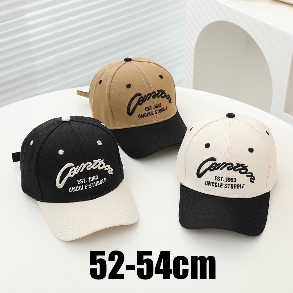 Children Baseball Cap Letters Embroidery Fashion Spring Summer Cap for Kids Boy Girl Sun Hats 52-54cm Bicolor Cotton