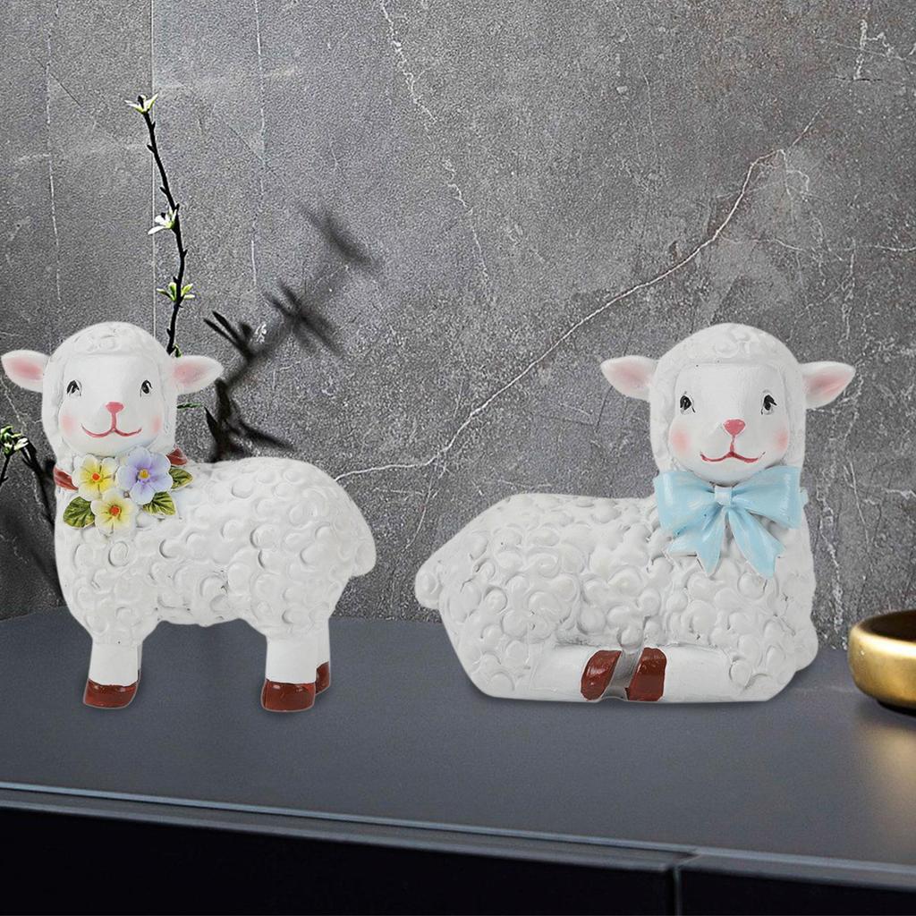 Sheep Statue Garden Accessories Flower Pot Decoration Decorative Craft DIY Gifts Landscape Ornament for Outdoor Flowerpot