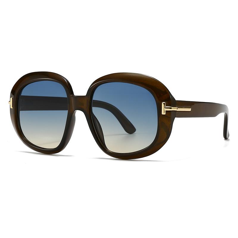 New Retro Tortoiseshell Gradient Oval Large Frame Women Sunglasses Brand Jelly Color Design Trendy Punk Men Sun Glasses Uv400