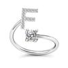 Adjustable A To Z Alphabet Open Ring Couple Wedding Band Jewelry Accessory Gift