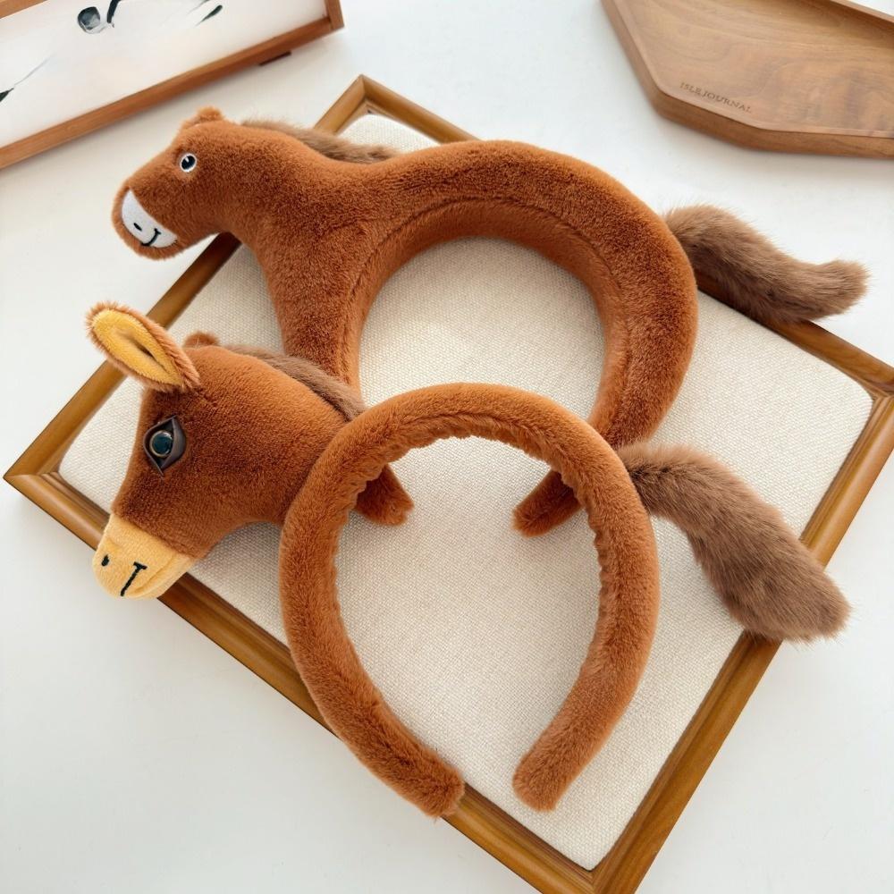 Fascia Creativa Dolce Mascotte Cerchio Capelli Cavallo Cartone Animato Morbido Nuova Anno Pony Copricapo Moda