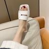 Niche Large Size Square Head Cool Slippers Women's Outer Wear New Casual Versatile Design Seaside Beach One-word Drag