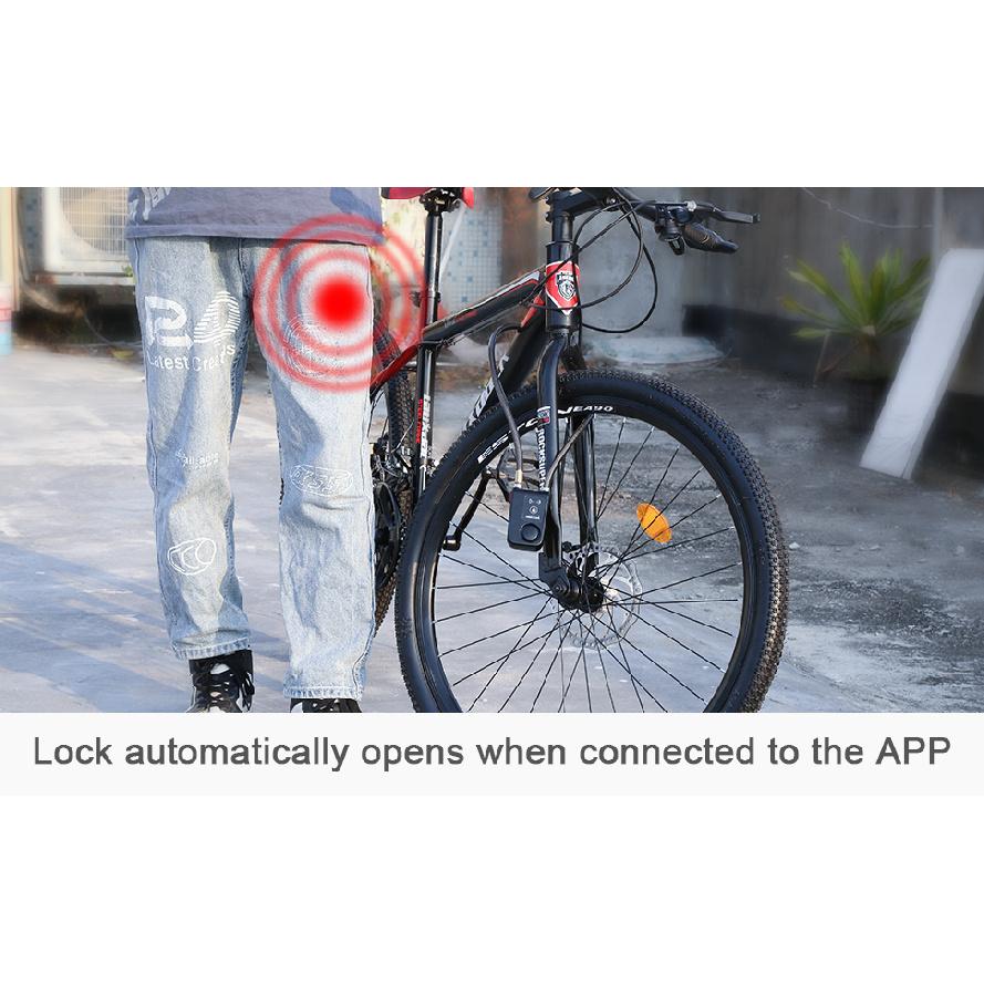 Hollarm Bluetooth Bike Motorcycle Lock Alarm Waterproof Burglar Vibration Bike Alarm Lock System Security Smart APP Control