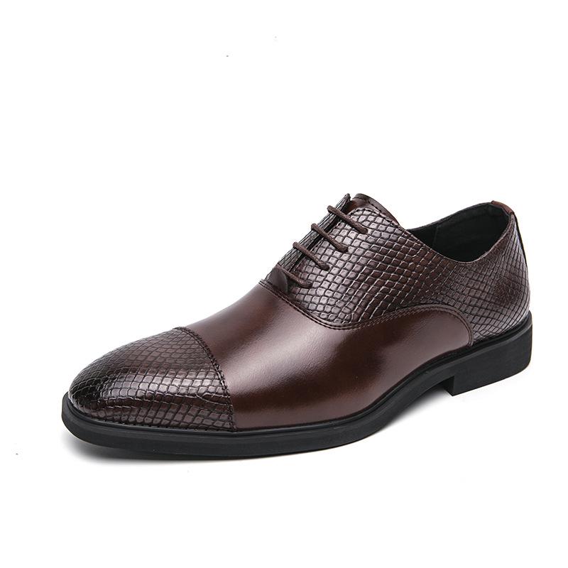 Men s Large Size British Style Leather Loafers: Business & Wedding Formal Shoes 40 коричневый