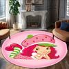 1pc Princess Strawberry11 Carpet, Round Rug, Comfortable, Suitable for Entryways, Living Rooms, Office, And Bedrooms, Christmas Decoration