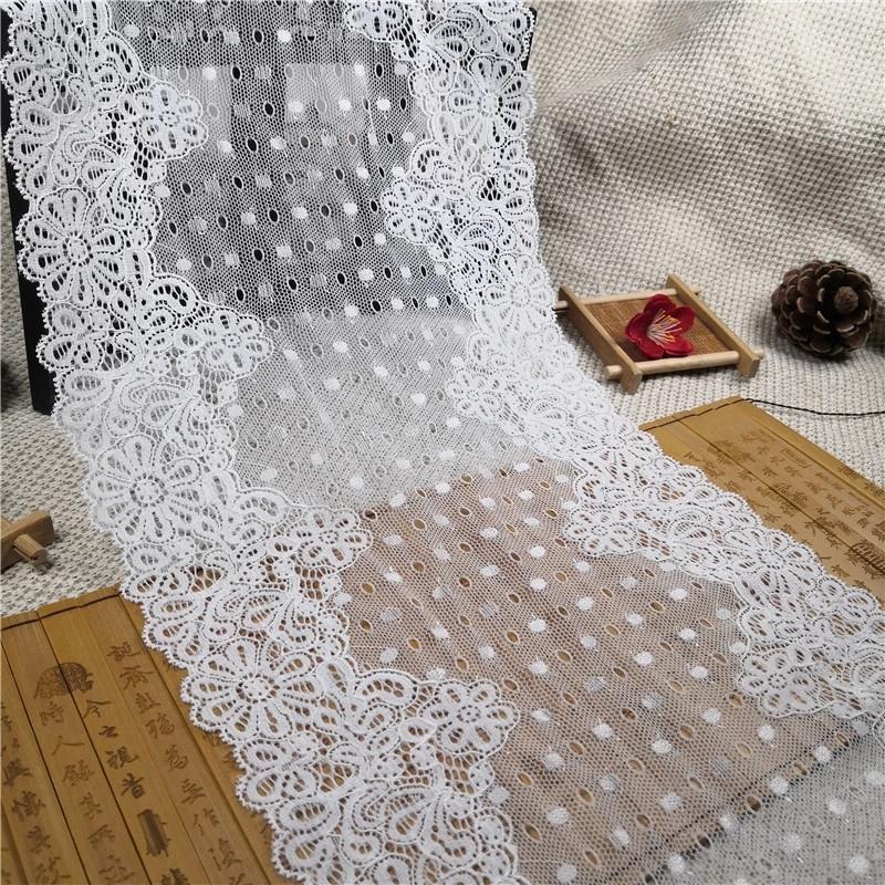 Width 23cm Tricot Warp Knitted Lace Trim Fabric for Lace Blouse Women Underwear