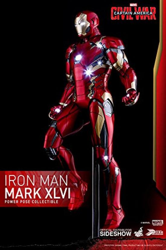 Power Pose Captain Civil War Iron Man Mark 46 Scale Plastic Painted Limited Edition Action Figure America 1/6