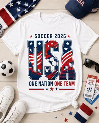 USA Soccer 2026 Shirt, One Nation One Team Tee, Patriotic Soccer Fan Shirt, America Game Day Shirt
