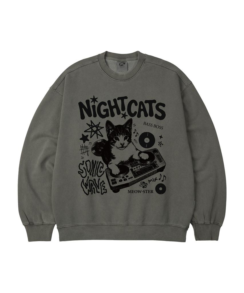 WILDROCK Dj Cat Pigment Oversized Sweatshirt_5 Col