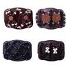Accessorio per pettine con clip per capelli, copricapo da donna con doppio cursore, perline di legno