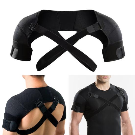 Sports Double Shoulder Brace Adjustable Breathable Chronic Tendinitis Pain Relief Men Women Shoulder Compression Strap