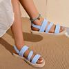 Large size sandals women's summer new flat-soled student shoes soft-soled beach sandals