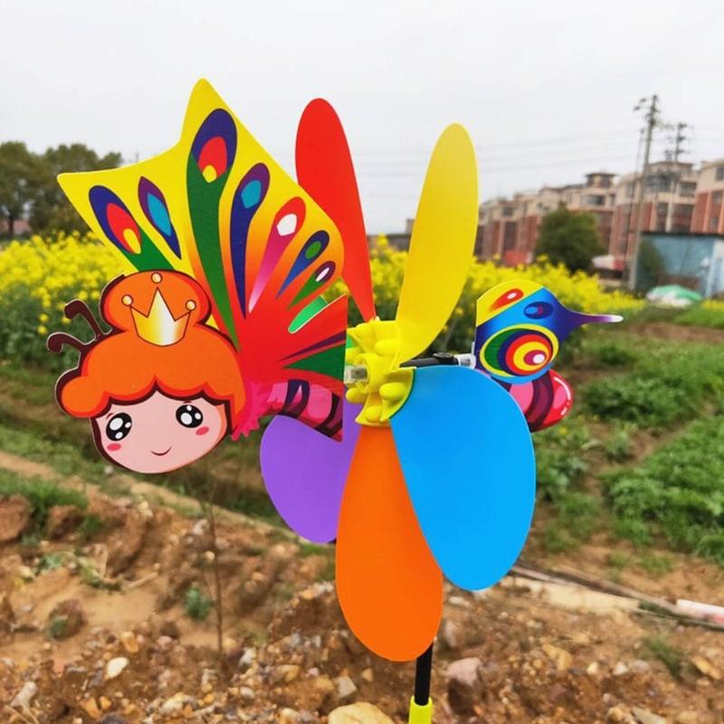 Garden Pinwheels Whirligigs Wind Spinners Windmill Toy for Kid Yard Lawn Decorations 3D Animal Decorative Garden Stakes