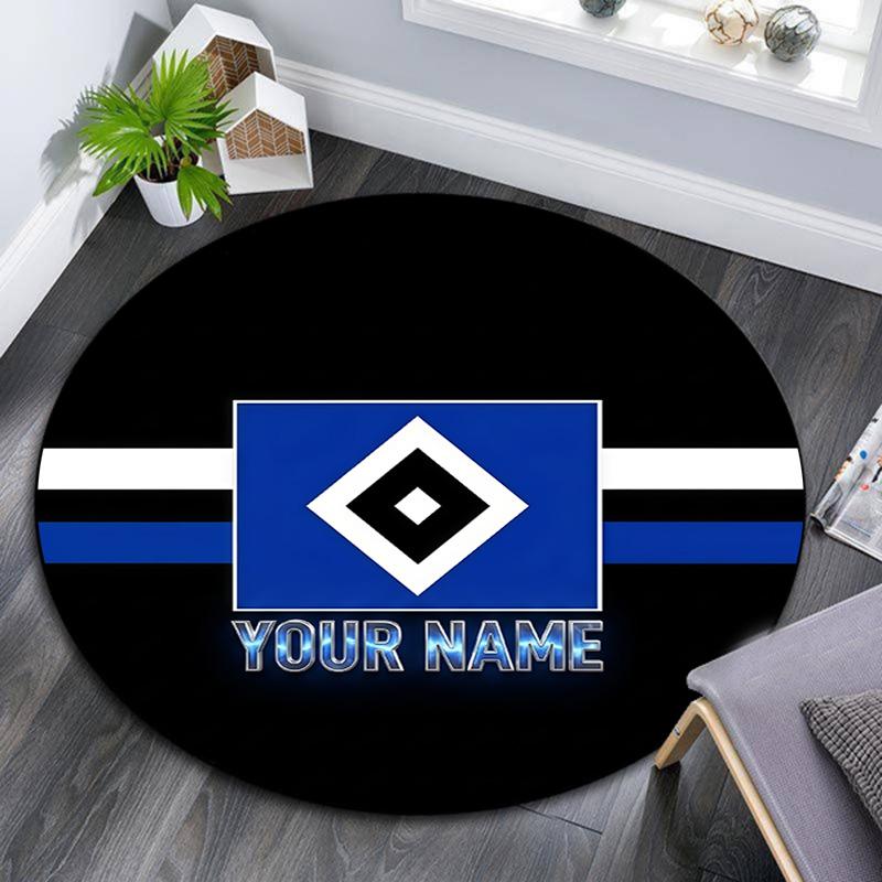 Custom Name HSV Round Area Rug,Carpet Rug for Living Room Bedroom Sofa Playroom Decor,Non-slip Floor Mat