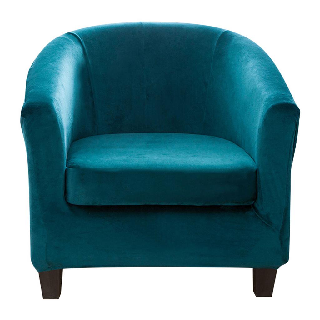 Velvet Tub Chair Slipcover Pub Club Sofa Fitted Single Armchair Covers Accent Chair Protector Stretch Barrel Chair Slipcovers