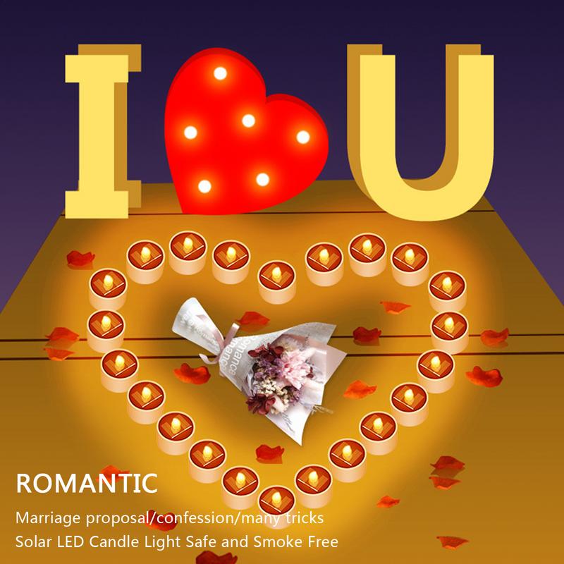 Solar Tea Light LED Candles Outdoor Waterproof Flameless Solar Tea Lights Rechargeable Candles For Party Garden Home Decoration