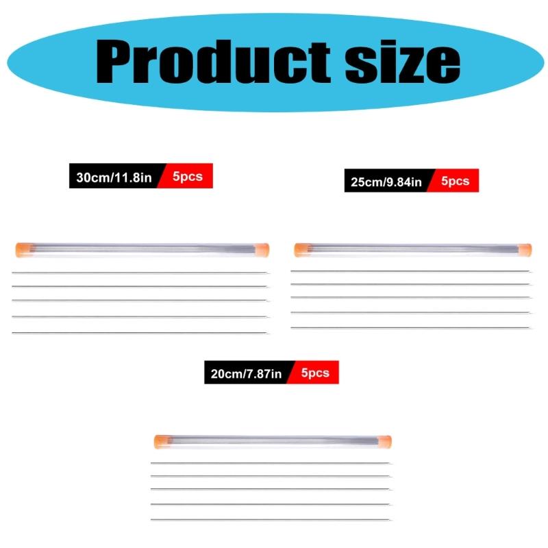 5pcs Fishing Rigging Needle Fishing Baiting Needle Driller Hollow Earthworm Hooking Needle Fishing Tackle