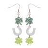 St. Patrick's Day Green Shamrock Horseshoe Sequin Earrings