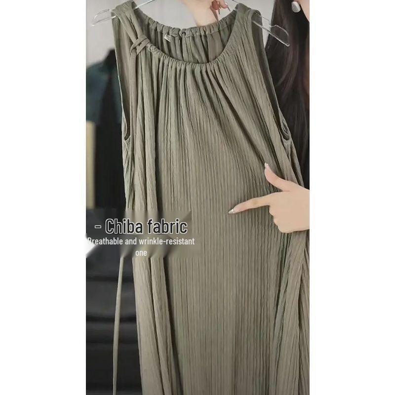 French Chic 2026 Sleeveless Vest Dress - Summer Drape Long Skirt, Thousands of Charms