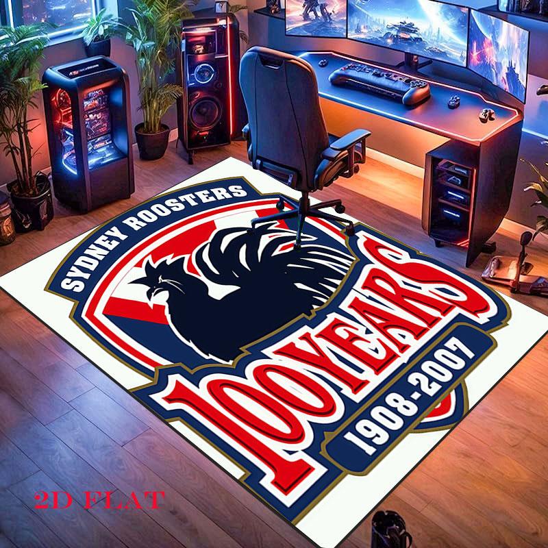 Sydney Roosters Pride Carpet Rug for Living Room Bedroom Home Sofa Decoration,Kids Play Nonslip Floor Mat