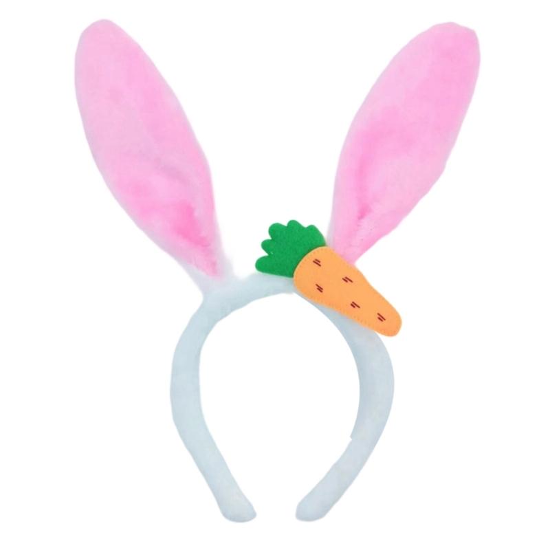 Easter Hare Ear Carrot Hairband Plush Soft Hare Ear Headband For Kids Adult Easter Cosplay Festival Celebration