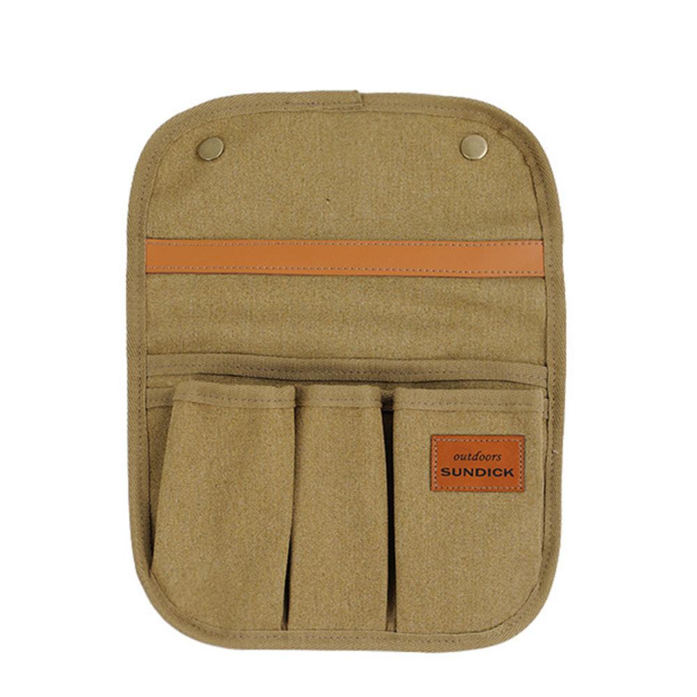 

Сумка для хранения подлокотника для походного кресла Легкий прочный износостойкий хлопковый холст с несколькими карманами бежевый