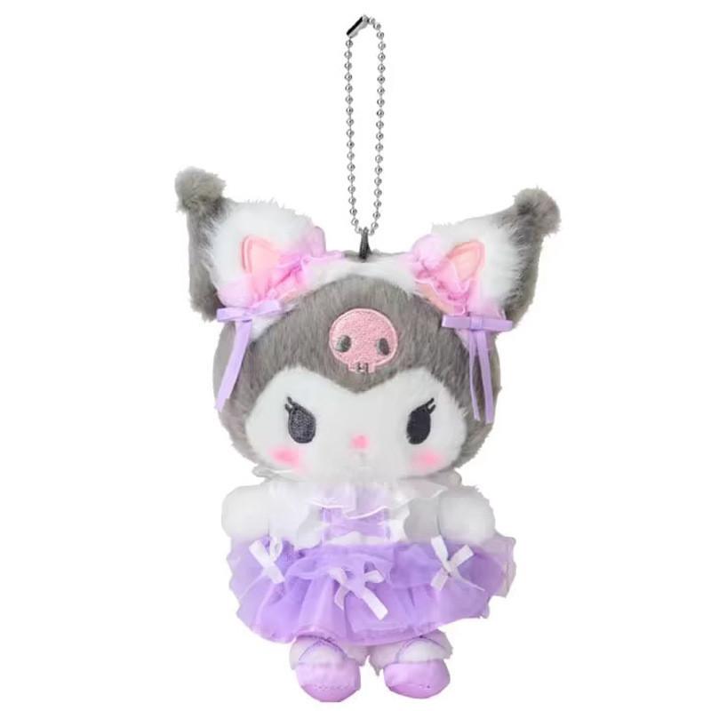 Плюшевая брелок-брелок Sanrio Kuromi Мягкий короткий ворс Для девочек и детей Kuromi
