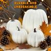 7 Pcs Artificial Pumpkins Assorted Sizes Faux Foam Pumpkin Crafts Farmhouse Rustic Fall Table Centerpiece for Halloween Mantel Shelf