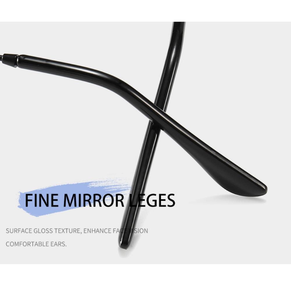 aoron Anti-blue Flat Glasses Can Be Equipped with Myopia Glasses, Metal Frame Men's and Women's Goggles, Round Frame Glasses.