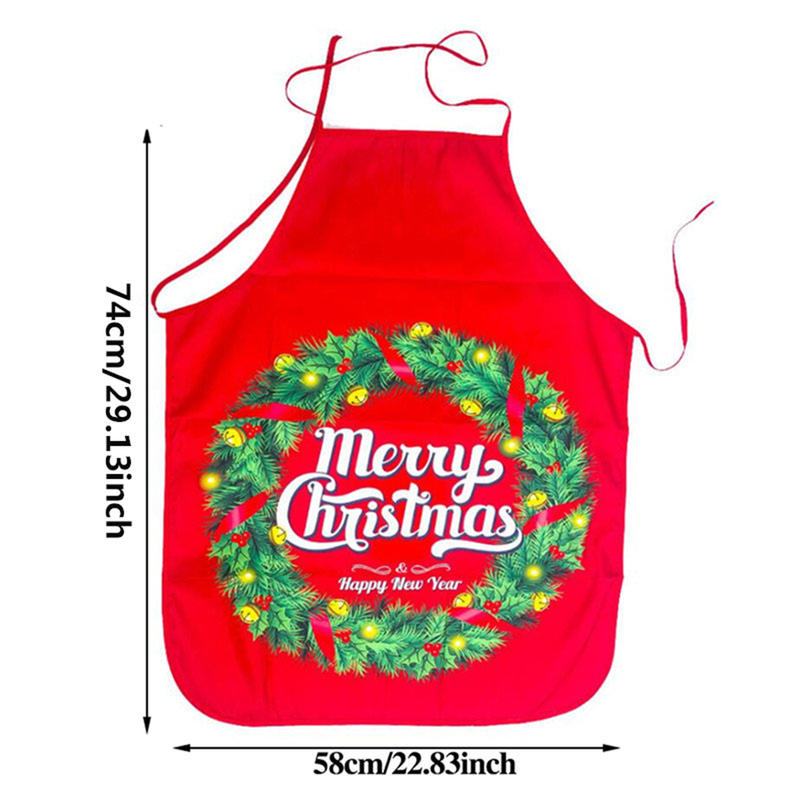 New-Year Snowman Pattern Christmas Apron Home Cooking Kitchen Decoration Apron Adult Antifouling Christmas Decorations