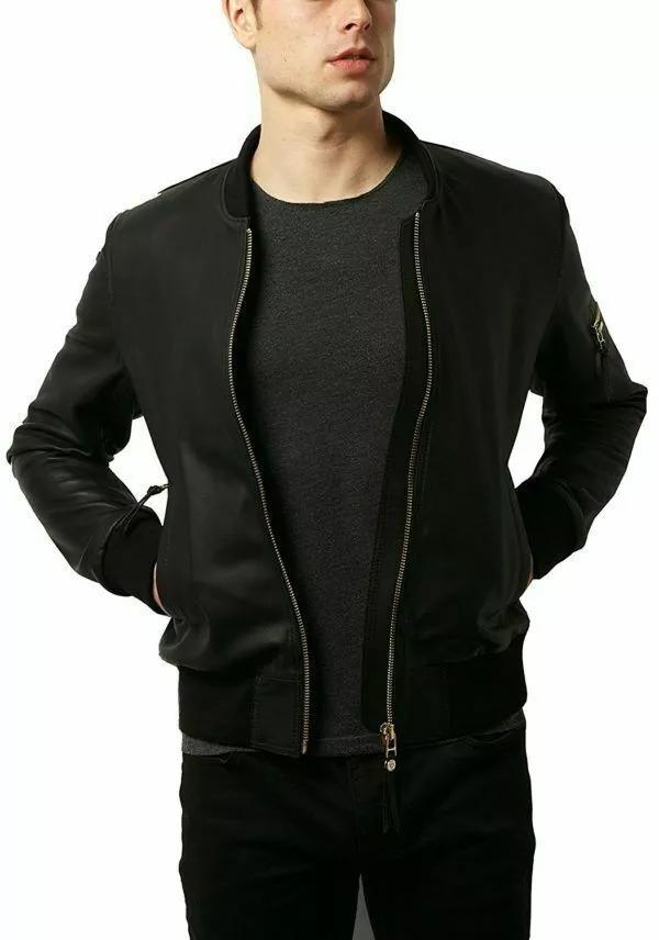 AL KHALID NEW DESIGNER Men's Black Leather Jacket 100% Real Lambskin Moto Biker CoatJacket