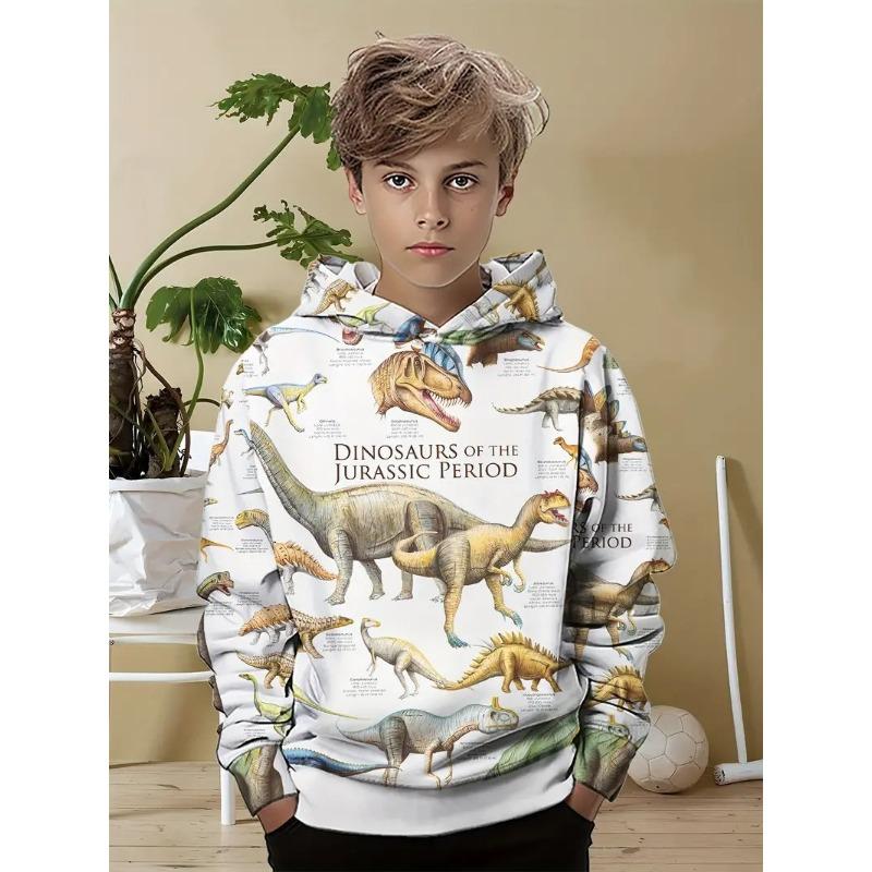 Autumn 3D Cute Animal Pattern Printed Hoodies Fashionable Casual Sports Long Sleeved Children's Boy Hooded Sweatshirts
