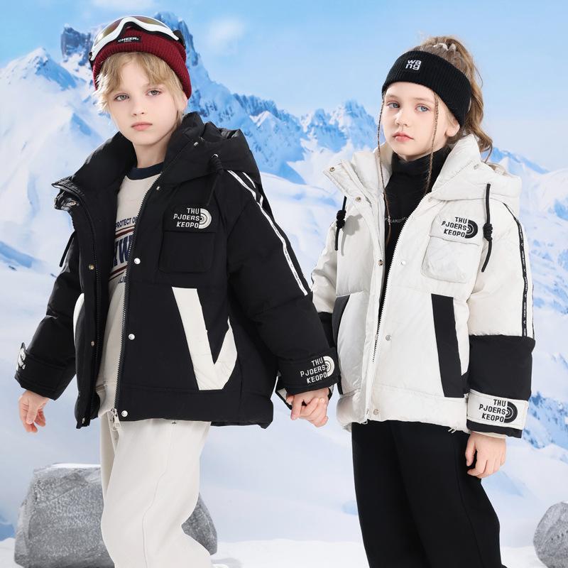 

Детский теплый пуховик для мальчиков и девочек, утолщенная куртка на утином пуху для улицы